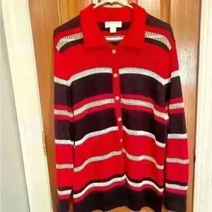 CJ Banks Ladies Striped Cardigan thumbnail 2