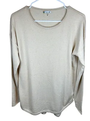 Smartwool Shadow Pine Colorblock Crew Sweater Almond Donegal Minimalist Wool M thumbnail 3
