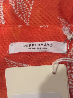 Peppermayo Amazonia Linen Mini Dress In Tropic Sunset thumbnail 4