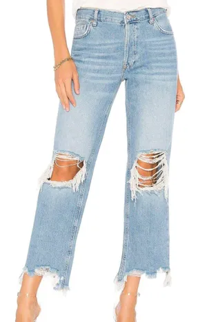 Free People Maggie Mid-Rise Straight Jeans thumbnail 1