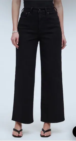 Madewell 28” Perfect Vintage Wide Leg Black Relaxed Office Work thumbnail 1