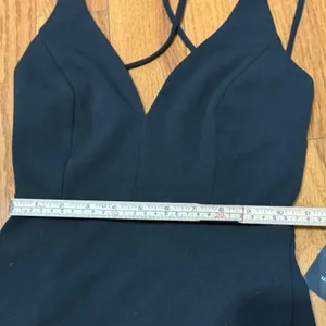 Lulus Black Maxi Dress XS V-Neck Crisscross Back‎ Mermaid Gown NWT thumbnail 5