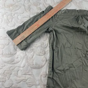 Michael Michael Kors Womens XS Olive Green Off‎ Shoulder Button Front Blouse Top thumbnail 6
