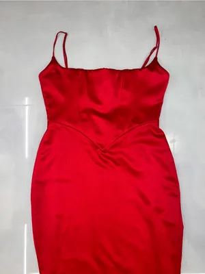 House Of CB Olivette Corset Red Satin Gown thumbnail 9