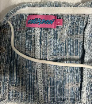 Edikted Top Corset Denim and White thumbnail 3