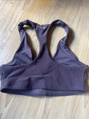 ALO Yoga Racerback Bralette in Dark Brown thumbnail 2