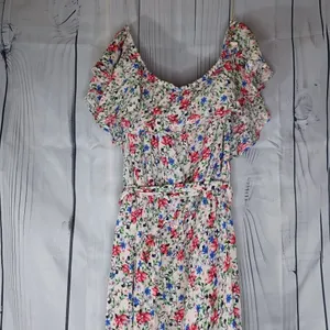 Umgee strapless flowy boho floral wide leg jumpsuit thumbnail 12