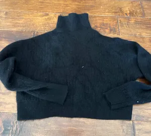 ALO Yoga Black Cropped Turtleneck Sweater thumbnail 1