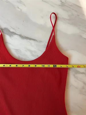 Missguided Red Bodycon Midi Dress Side Slit Spaghetti Strap NWT US 6 thumbnail 4