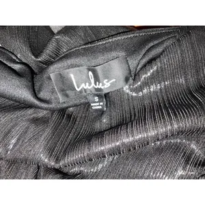 Lulus Dream Big Metallic Puff Long Sleeve Midi Dress in Black Size S thumbnail 6