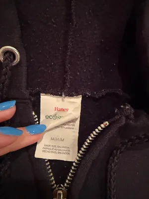 Black Hanes Zip-Up Hoodie thumbnail 2