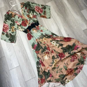 Farm Rio Dress floral marilla fit flare maxi womens Blue (xsmall) resortwear thumbnail 3