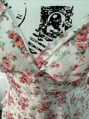 Altar'd State White Maxi Dress with Pink Floral Print thumbnail 9