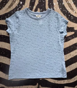 Aerie Baby Blue Sheer Lace Top thumbnail 1
