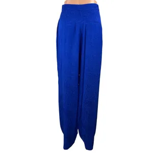 Zara Women's Blue Jacquard Floral High Rise Wide Leg Baggy Trousers Pants Size S thumbnail 3