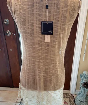 RXB sleeveless cream color sheer top size large thumbnail 7