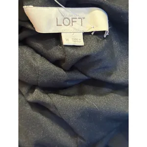 Loft Black Sleeveless Draped Side Sheath Dress Medium Keyhole Back Midi thumbnail 5