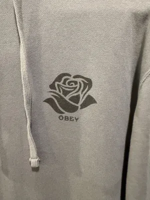 Obey Day Of The Dead Skull Detail Camden Hoodie Dusty Charcoal Grey thumbnail 5