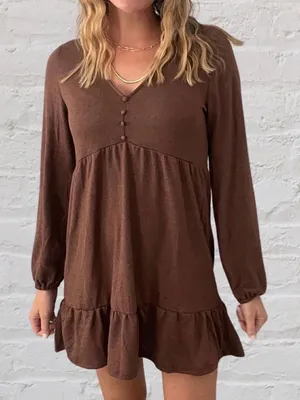 Boutique brown mini dress thumbnail 1