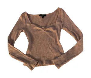 Mixed Threads pink long sleeve top with cute small flower in the center Size XS thumbnail 1