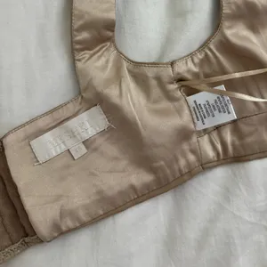 Meshki Mahla Faux Leather Crop Top - Camel, XS thumbnail 2