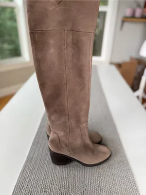 Seychelles Taupe Suede Over-the-Knee Block Heel Boots Sz 8 thumbnail 7