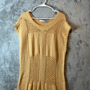 Free People Lost At Sea Sweater Midi Dress Dusted Daffodil Size Medium New‎ thumbnail 7