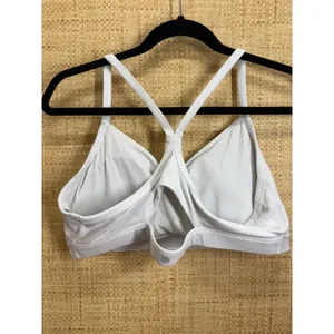 Athleta Strappy Racerback Sports Bra Women XL White Activewear Yoga Gym Top thumbnail 2