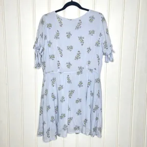Chelsea & Violet Blue Floral Button Front Tie Sleeve Mini Dress XL NEW 235 thumbnail 8