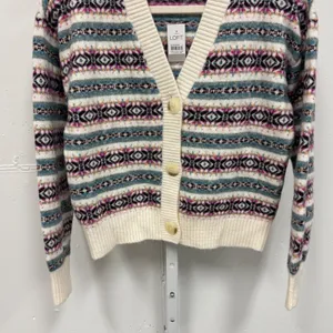 NWT LOFT Fair Isle V-Neck Cardigan Sweater Women's XS Multi Knit Button Front‎ thumbnail 3