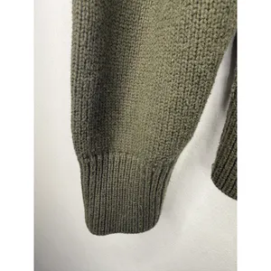 Alex Mill Olive Green Merino Wool Cotton Shaker Stitch Crewneck Sweater Large thumbnail 5