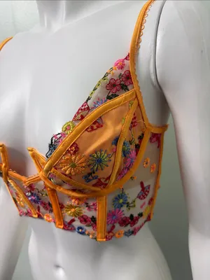 For Love And Lemons meadows floral bustier bra corset top 34B thumbnail 6