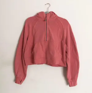 Lululemon Scuba Oversized Half-Zip Hoodie Raspberry Cream M/L 🍋 thumbnail 2