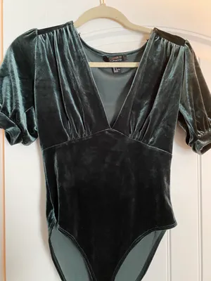 Velvet Short Sleeve Bodysuit thumbnail 3