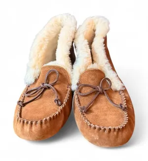 UGG Women’s Chestnut Suede Shearling Moccasin Slippers – Size 10 (S/N 1004806) thumbnail 1