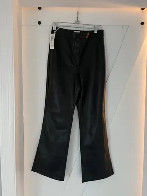 NEW ARITZIA WILFRED ADELE FLARED VEGAN LEATHER PANTS IN BLACK SIZE 4! thumbnail 8