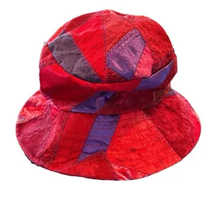 Homemade Quilted Patchwork Bohemian Festival Bucket Hat Size Small thumbnail 1