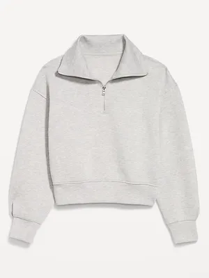 Old Navy Grey Heathered Fleece Quarter Zip Pullover Sweatshirt XS thumbnail 2