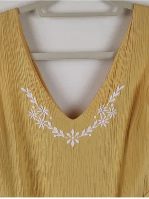 NEW Joie Mustard Sleeveless Tiered Midi Dress with Waist Sash SIZE 8 Boho thumbnail 6