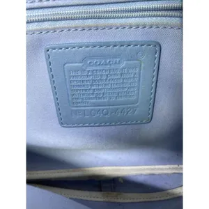 COACH Small Handbag Green White Tote Bag thumbnail 11