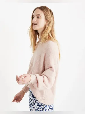 Madewell Gladwell Balloon-Sleeve Pullover in Heather Rose thumbnail 2