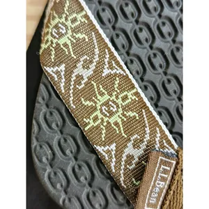L.L. Bean Women's Maine Isle Flip Flops Brown Sun Motif Thong Sandals Size 7 M thumbnail 8