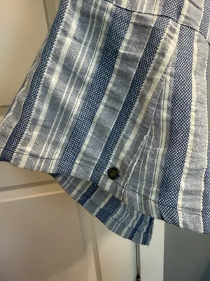 🎉NWT🎉 Roxy Women’s cotton chambray Striped Button up Tie Front small w/pockets thumbnail 5