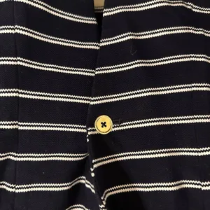 Calvin Klein Navy and White Striped Knit Blazer Size 4 thumbnail 2