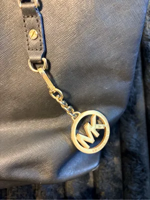 Michael Kors Black Tote with Gold Logo Charm thumbnail 2