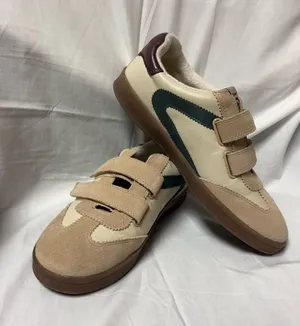 Sam Edelman Women’s Talia Beige Suede & Cream Leather Hook and Loop Sneakers 8M. thumbnail 1