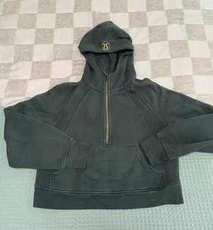 Lululemon Scuba Oversized Half Zip Hoodie *Gold Zip Dark Forest‎ XS/S thumbnail 1
