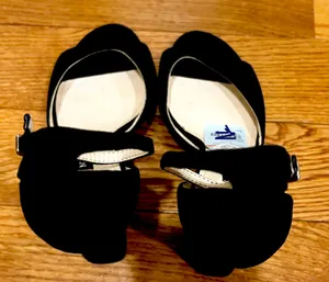 Nine West NWT Gavyn classic suede block heel, open toe statement sandal. 7.5 thumbnail 10