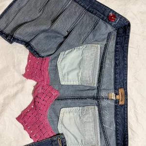 Vintage Abercrombie & Fitch Mini‎ Skirt Womens Size 6 Blue Denim Pleated Y2K 90s thumbnail 4