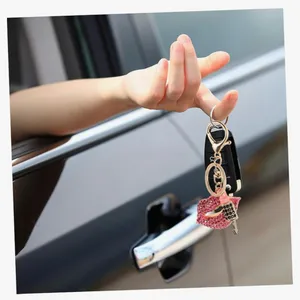 Glamorous Pink lipstick Keychain Purse Charm for Handbag Zinc Alloy NEW! thumbnail 4